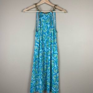 Lilly Pulitzer Lara 100% Silk Chain Neck Dress